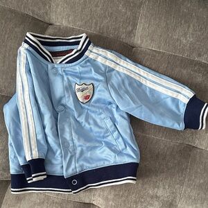 Blue Baseball Bomber Jacket with Patch